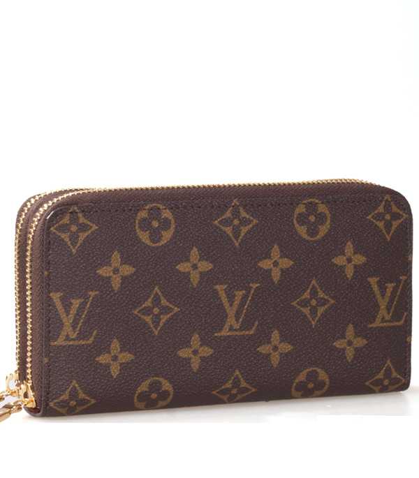 1:1 Copy Louis Vuitton Monogram Canvas Double Zippers Wallet M61723 Replica - Click Image to Close